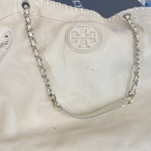 Tory Burch White Leather Chain Shoulder Bag